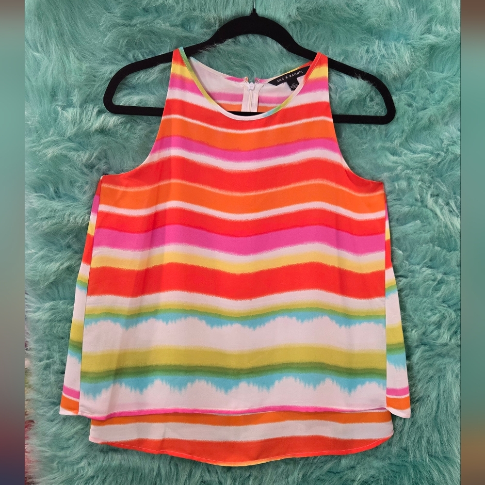 Zac & Rachel Multi Color Striped Sleeveless Layered Top Size S/C